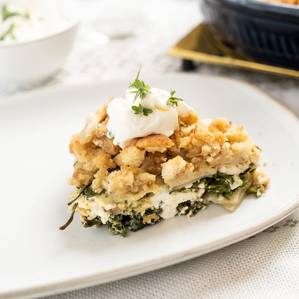 Smuldretærte med grønkål